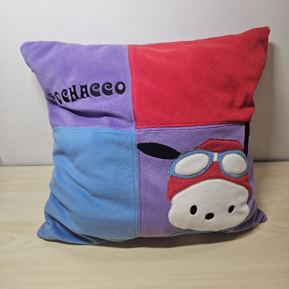 Vintage Pochacco Sanrio Large Multicolor Decorative Pillow Y2K